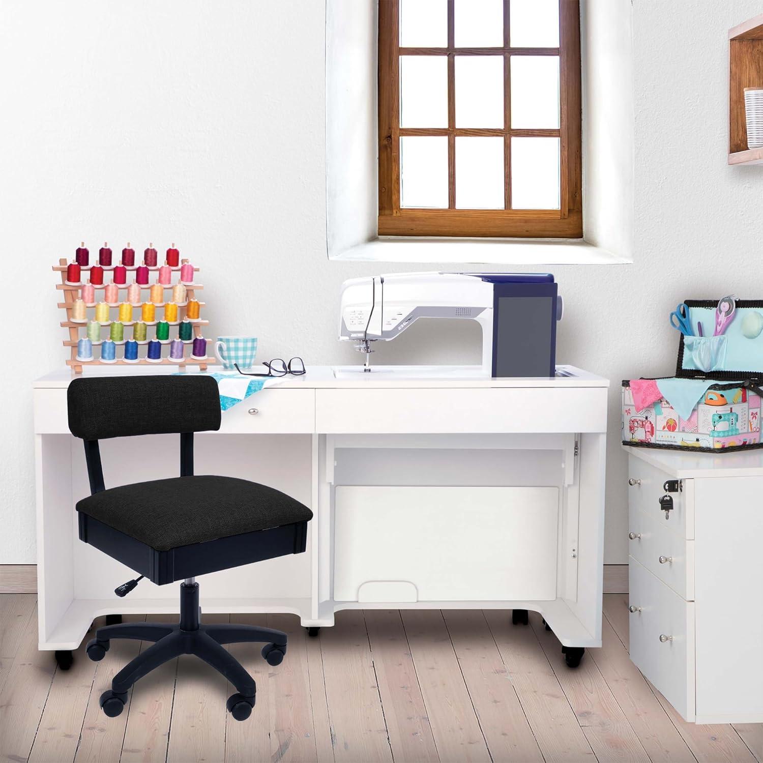 Arrow Sewing Adjustable Height Hydraulic Sewing Chair with Under Seat Storage by Arrow Classic Sewing Furniture