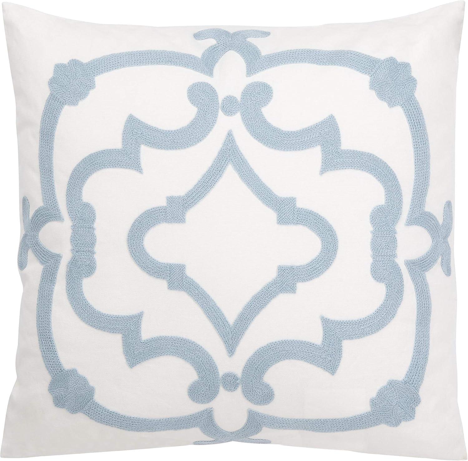 Daciana Pillow - White/Blue - 18" x 18" - Safavieh