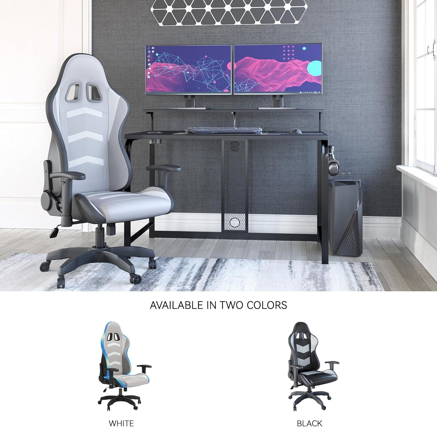 Signature Design by Ashley Contemporary Lynxtyn Home Office Desk Chair White/Gray