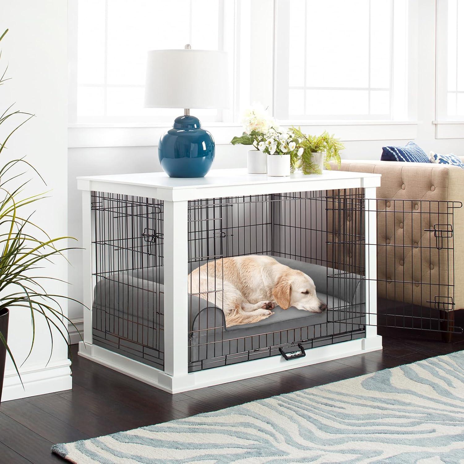 Orthopedic Dog Bed Memory Foam Pet Bed with Headrest for Large Dogs-Grey