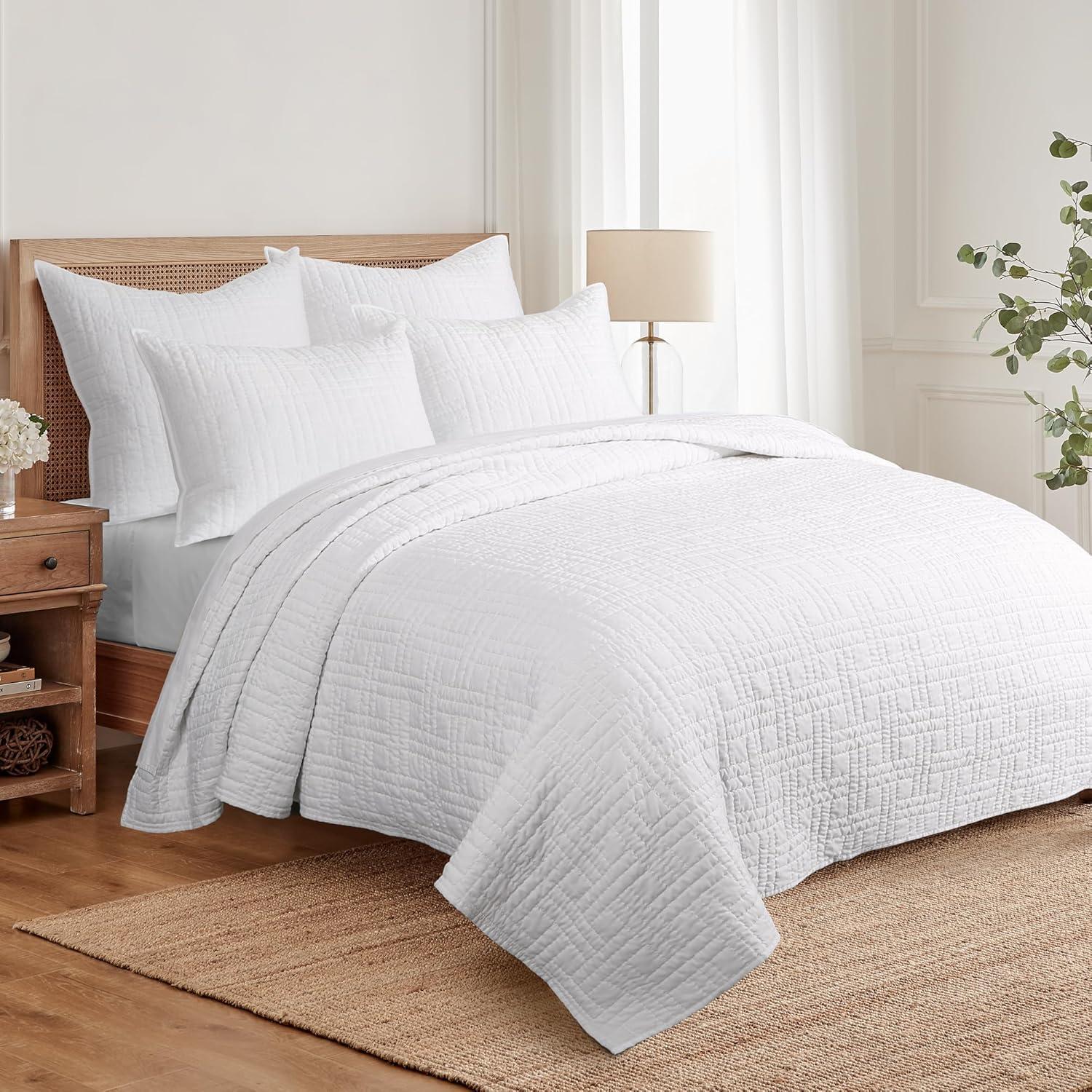 Melange Stitch White Euro Sham Set of 2 - Levtex Home