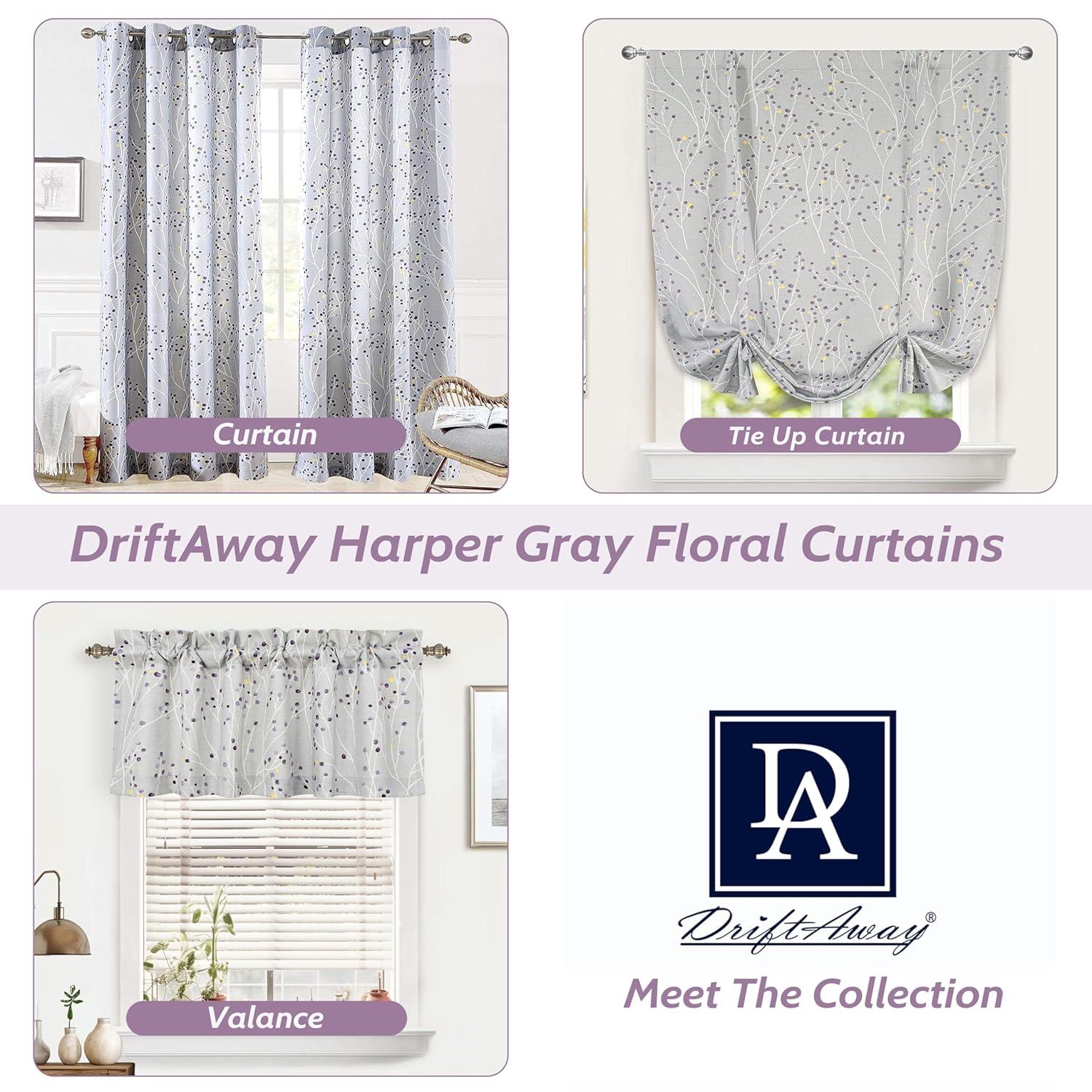 DriftAway Rod Pocket Energy Efficient Valances, 50" x 14"