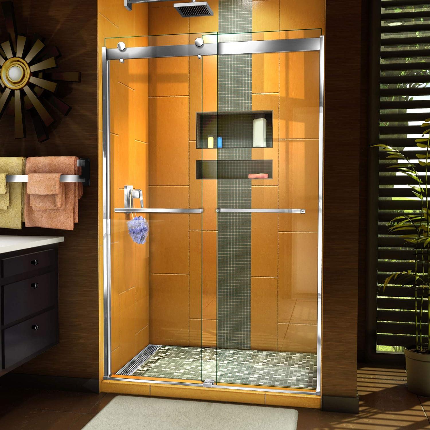 Sapphire 44" W x 76" H Bypass Semi-Frameless Shower Door