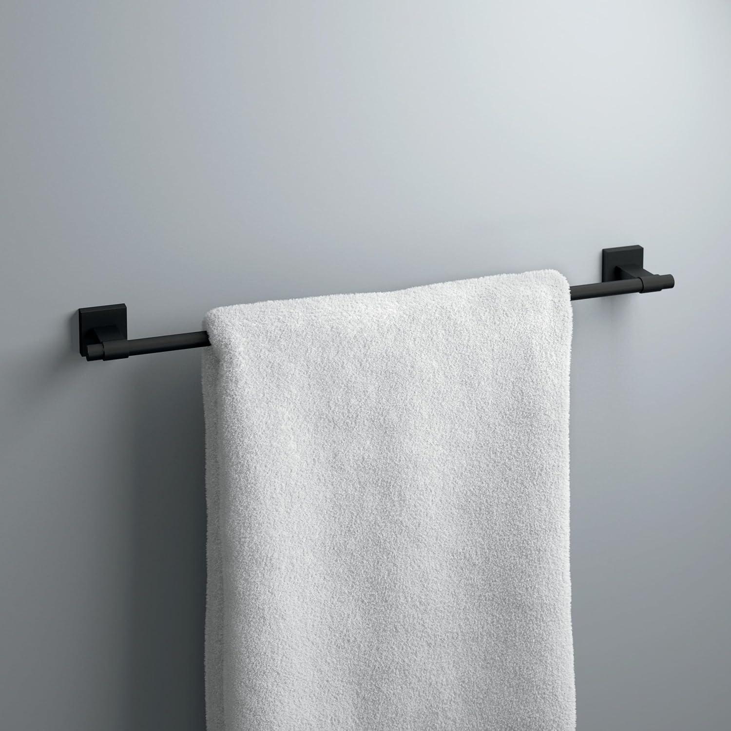 Maxted Matte Black 24-Inch Wall Mounted Towel Bar