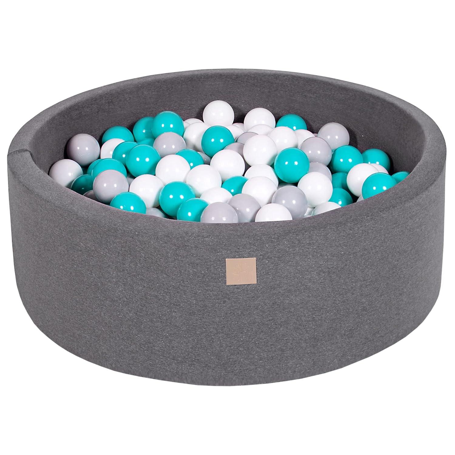 MeowBaby 35 Inch by 11.5 Inch Large Round Tall Baby and Toddler Foam Ball Pit with 200 Full Foam, 2.75 Inch Balls, and Zippered Covered, Multicolor