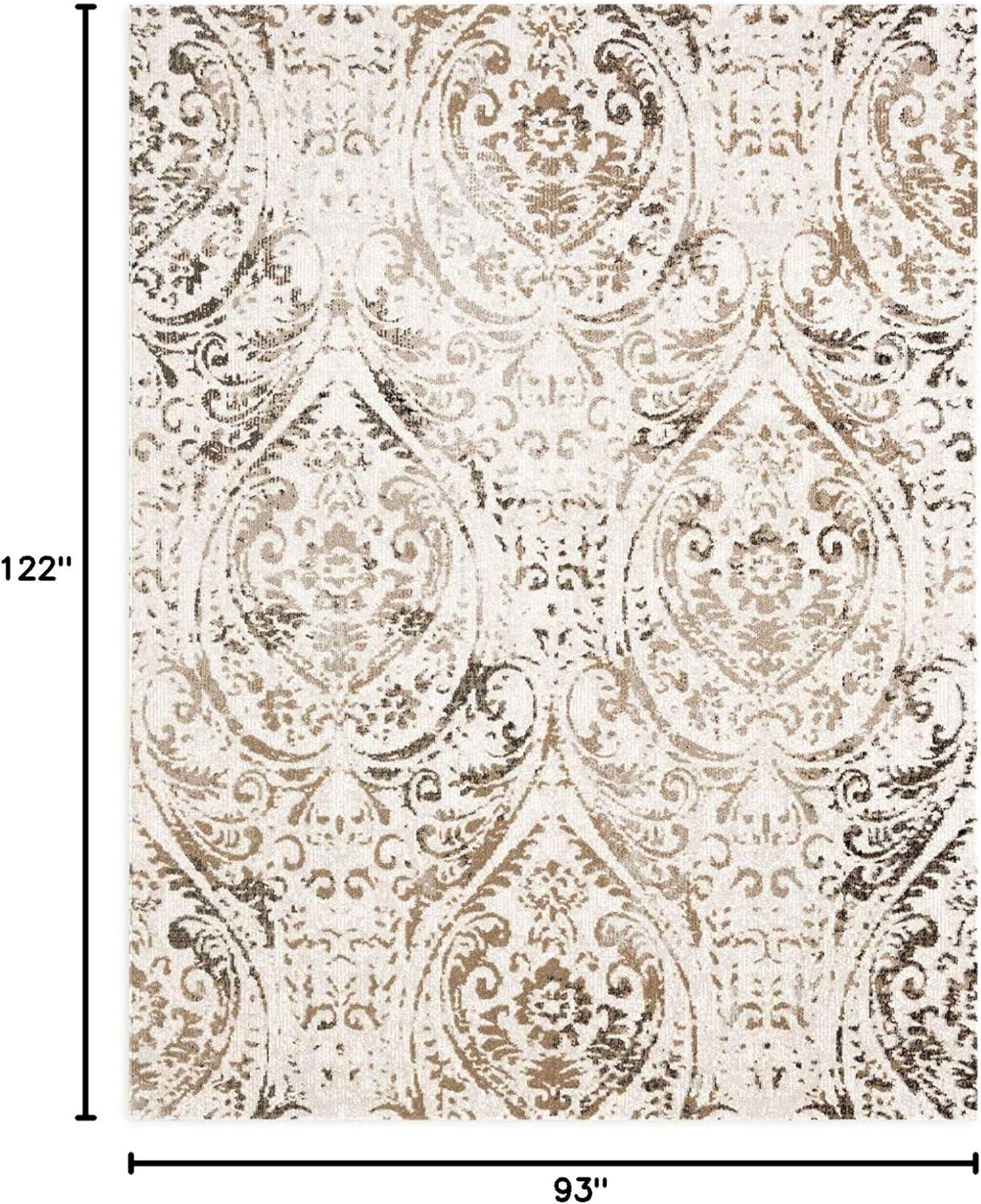 NICOLE MILLER NEW YORK Patio Sofia Juniper Paisley Indoor/Outdoor Area Rug, Ivory/Mustard