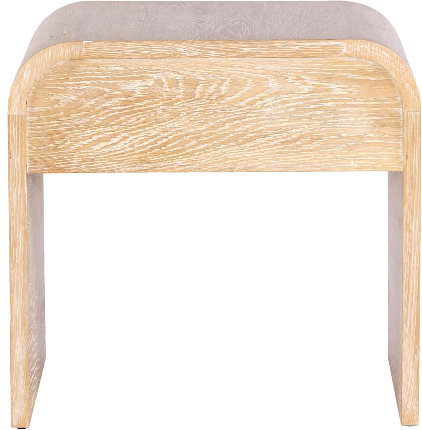 Cresthill Mid-Century White Oak 1-Drawer Nightstand