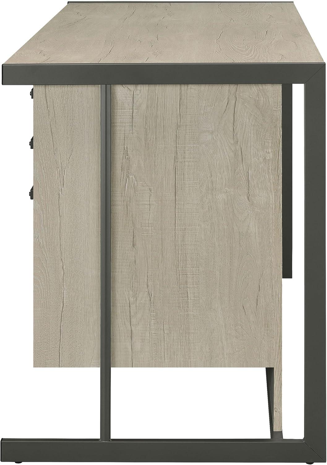 Coaster Loomis 4-drawer Modern Wood Office Desk in Whitewashed Gray