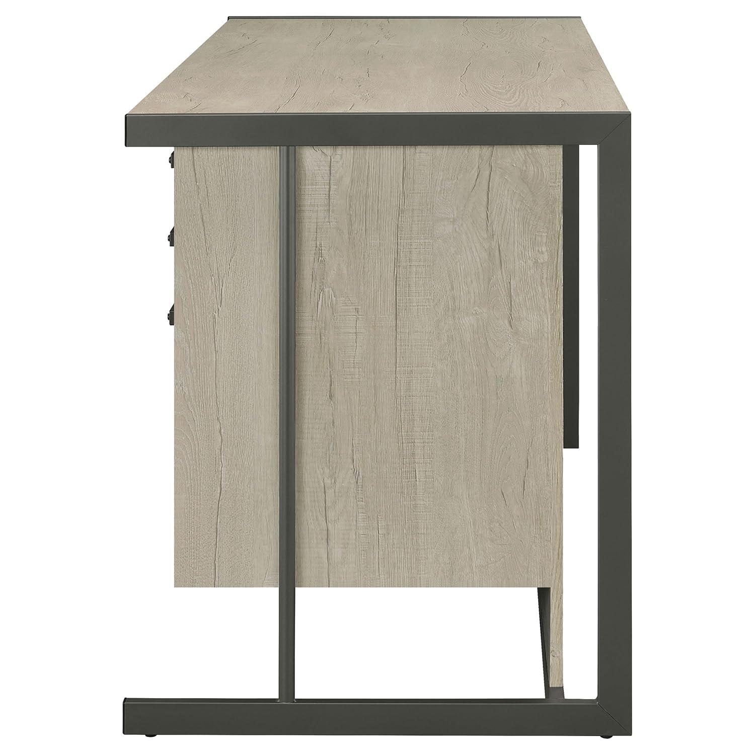 Coaster Loomis 4-drawer Modern Wood Office Desk in Whitewashed Gray