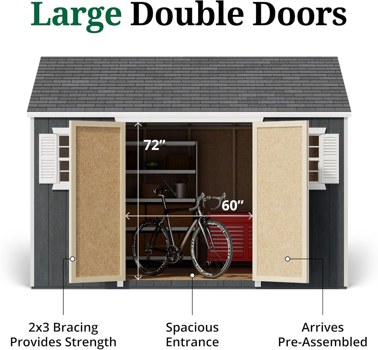 Little Cottage Co. 12x12 Value Workshop Shed with Operable Windows, Outdoor Wood Storage Do-It-Yourself Precut Kit