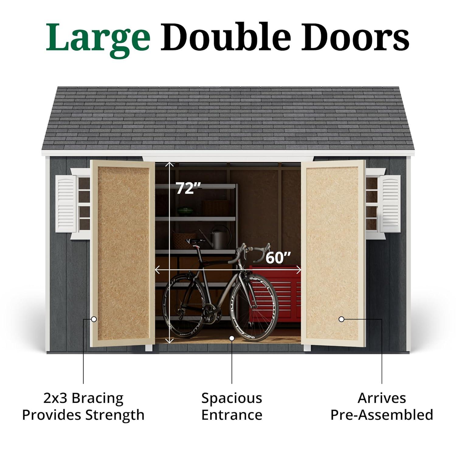 Little Cottage Co. 12x12 Value Workshop Shed with Operable Windows, Outdoor Wood Storage Do-It-Yourself Precut Kit