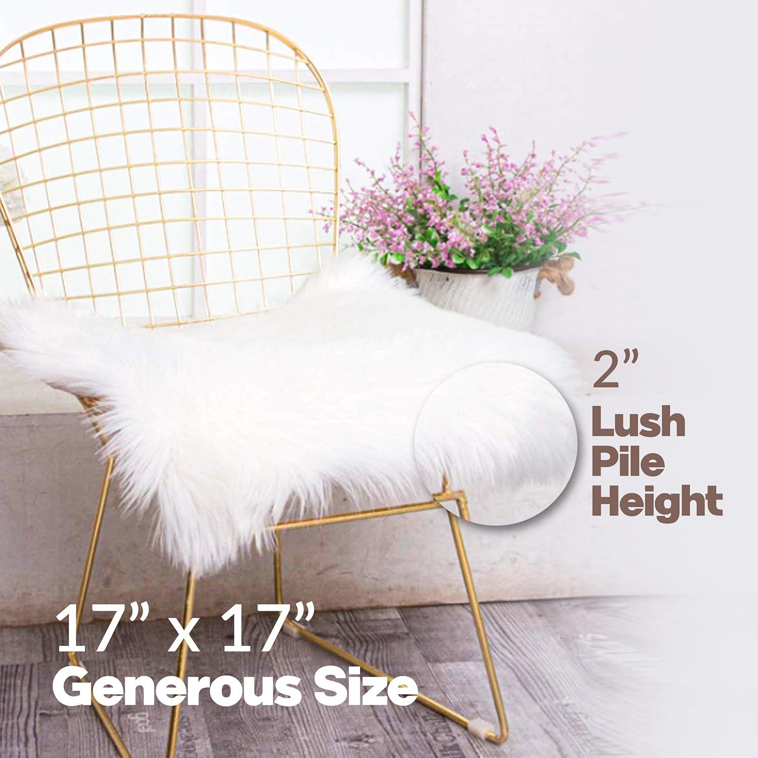 Natural New Zealand Sheepskin Chair Pad | 4-Pack | Natural | 17"x17"