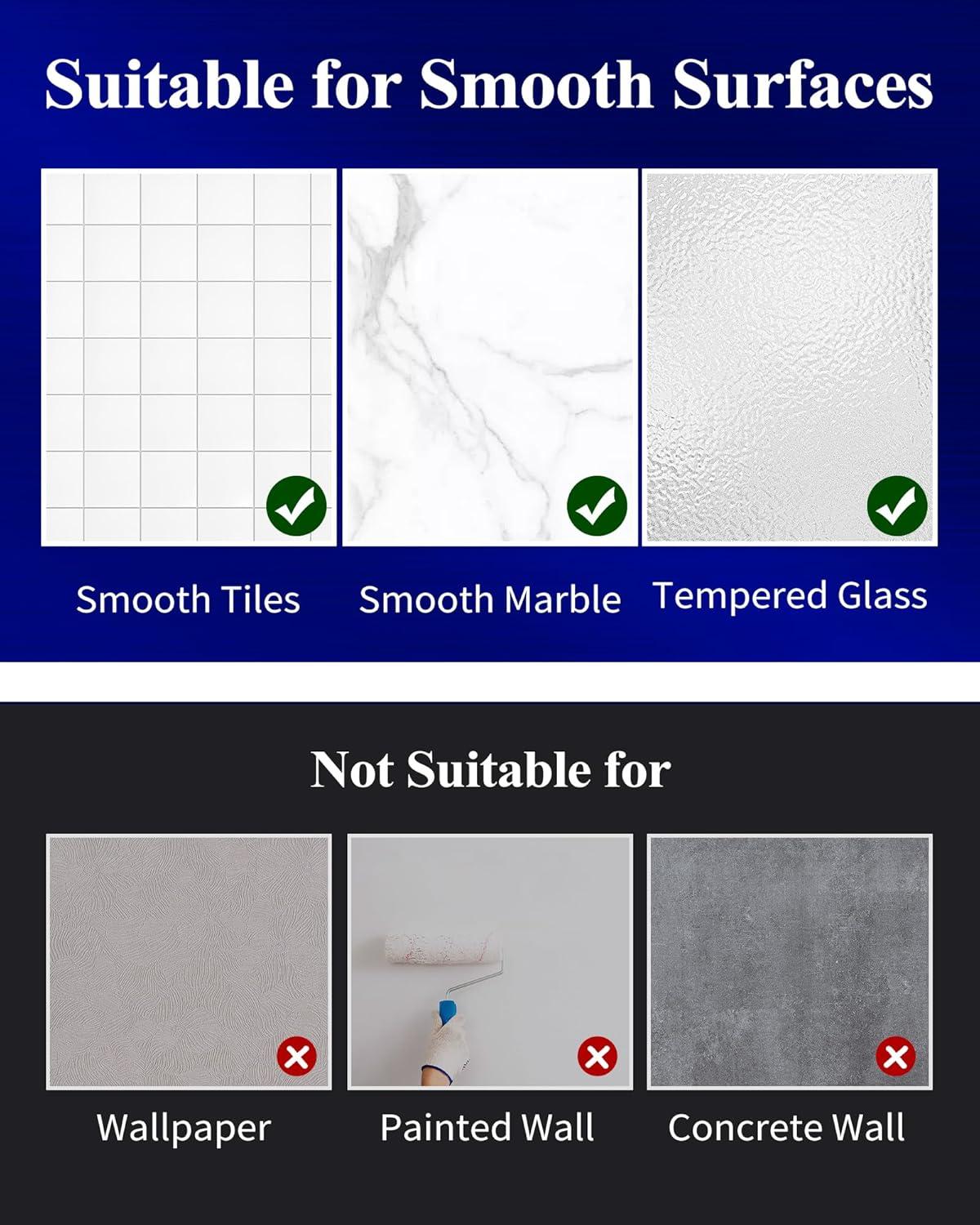 Kitsure X-Large Shower Caddy - 2 Pack Adhesive Shower Organizer, Rustproof Metal Shelves, No-Drill Bathroom Organizers and Storage, Black