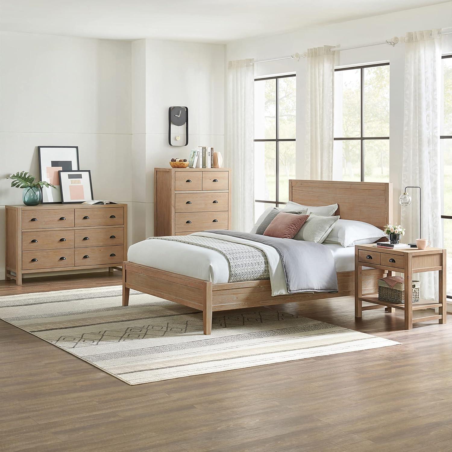 Arden 2-Drawer Wood Nightstand, Perfect for Modern Rustic, Boho or Traditional Bedroom, Functional and Stable Storage, 28W x 19D x 26 3/8H