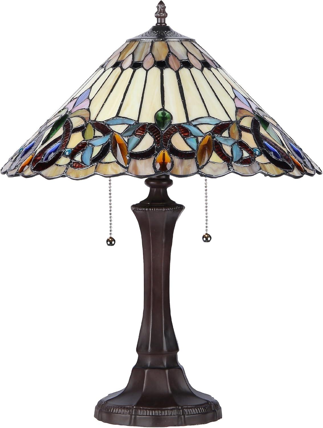 RADIANCE Goods Tiffany-Style 2 Light Victorian Table Lamp 16" Shade