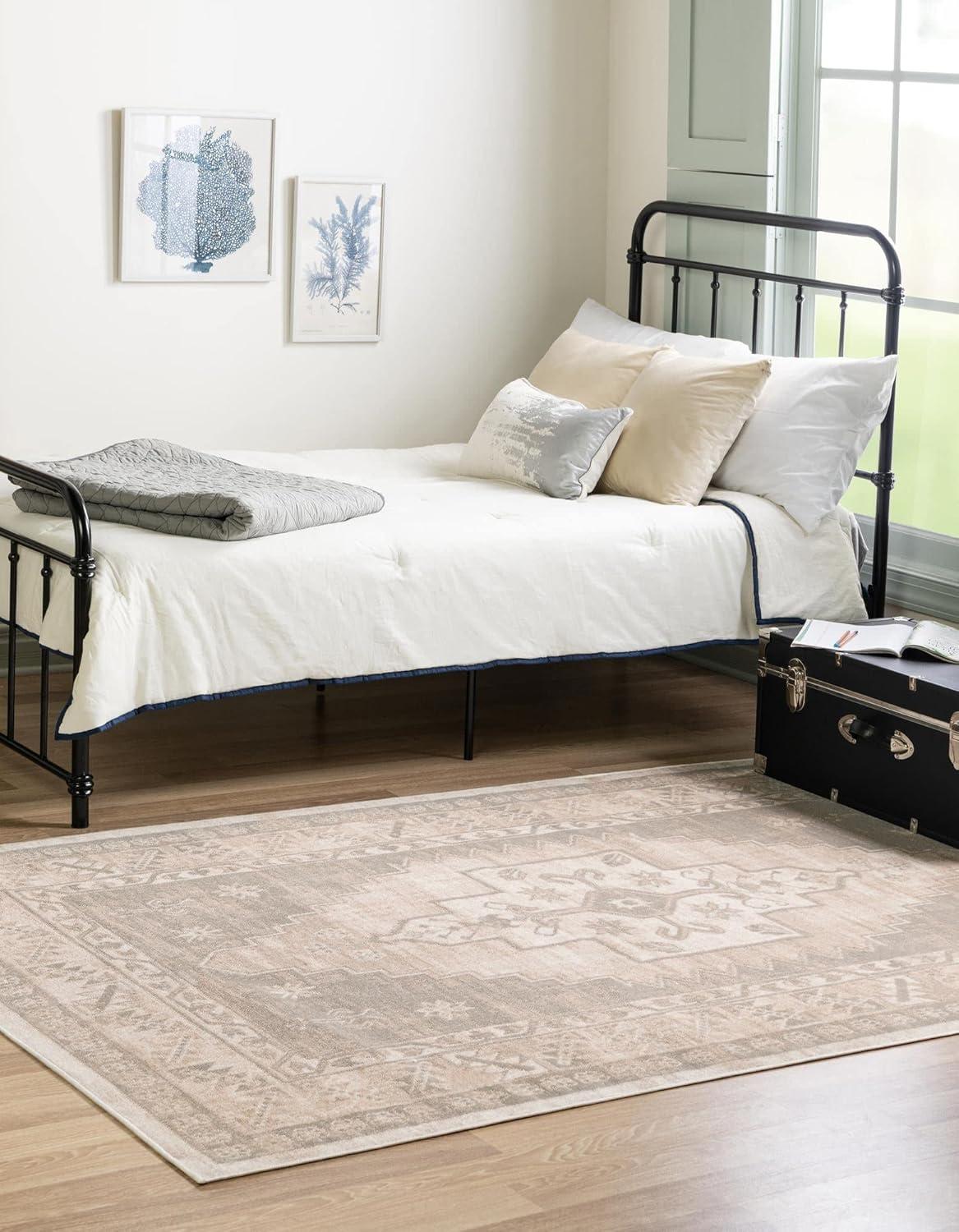 Mink Medallion 10' x 14' Easy-Care Synthetic Area Rug