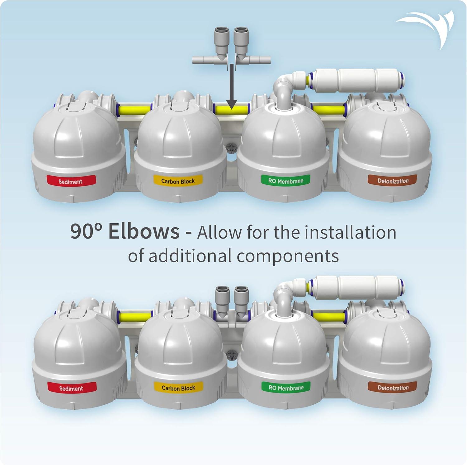 Aquatic Life Reverse Osmosis Water Filtration Unit, 4 Stage Twist-in 75 GPD, Deionization Water Filter