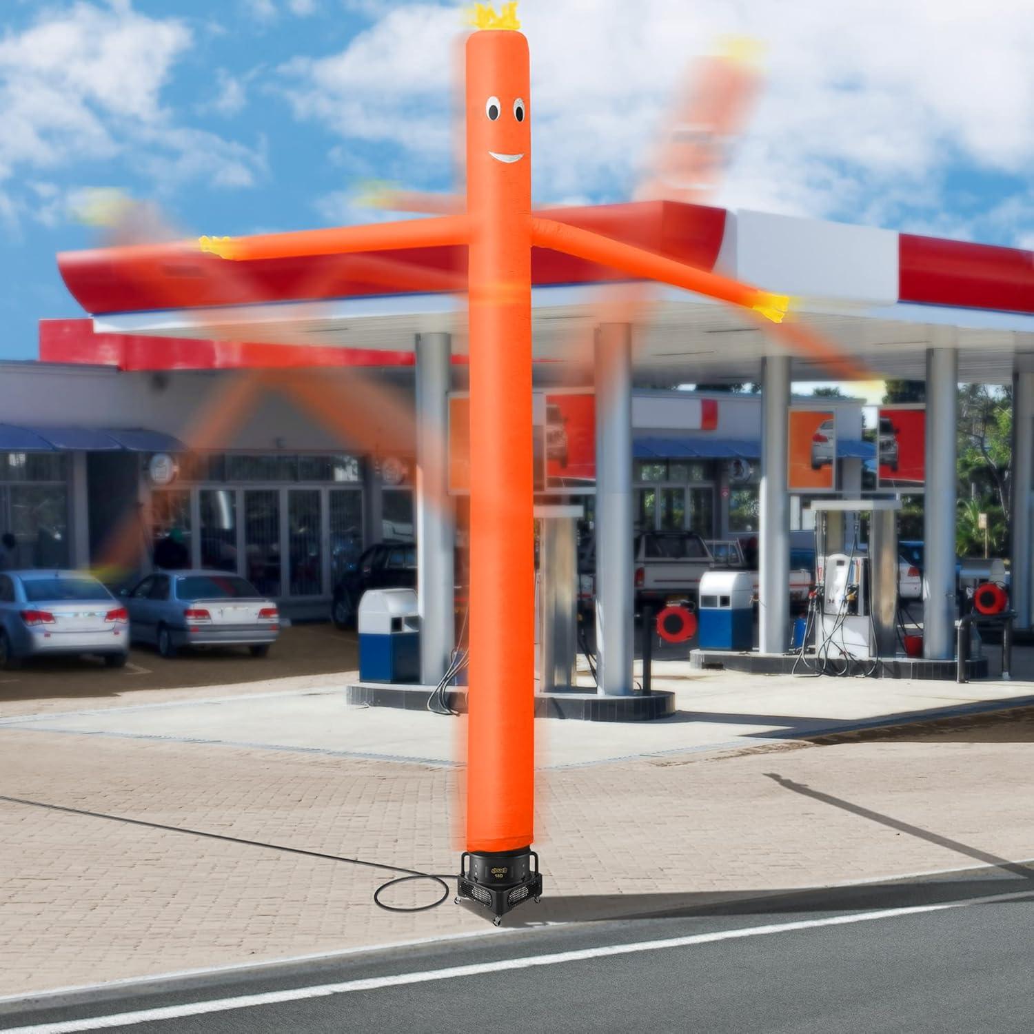 Orange 20 ft Inflatable Wacky Waving Tube Man with Blower