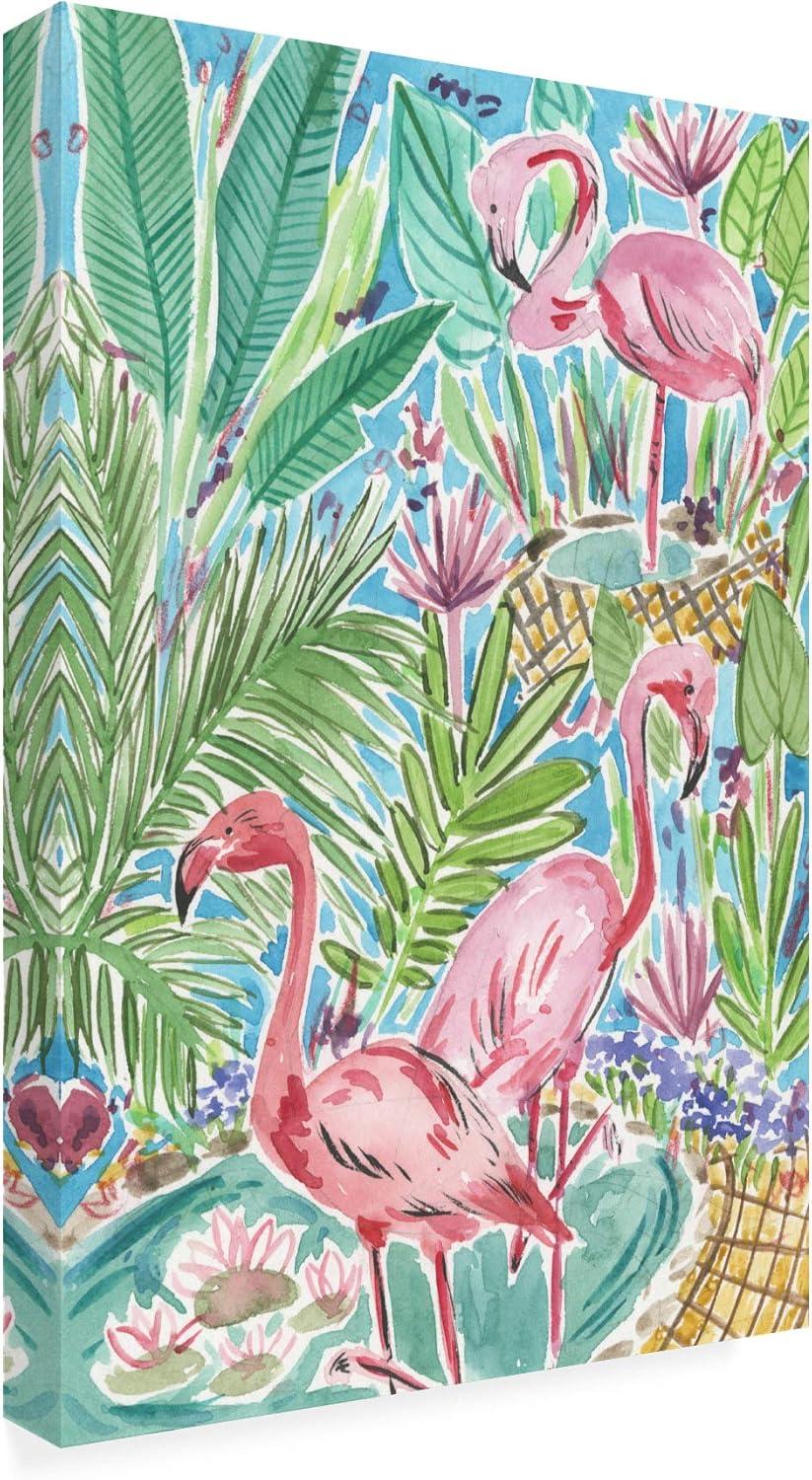 Trademark Fine Art 'Flamingo Paradise I' Canvas Art by Melissa Wang