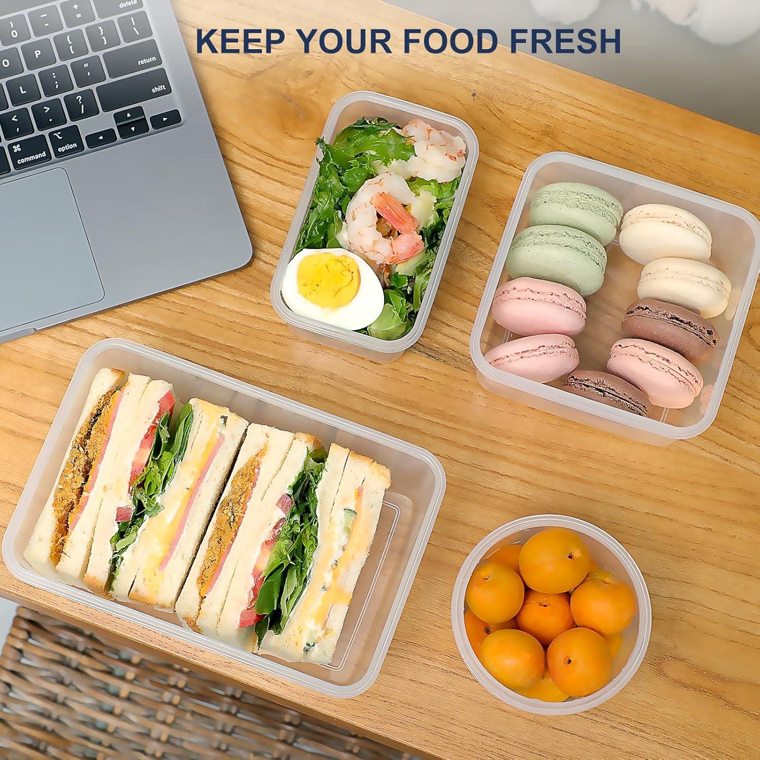 28 Pieces Food Storage Containers with Lids EXTRA LARGE Freezer Containers for Food BPA-Free Meat Fruit Vegetables Plastic Containers with lids Storage Airtight Leak-Proof Food Boxes for Kitchen