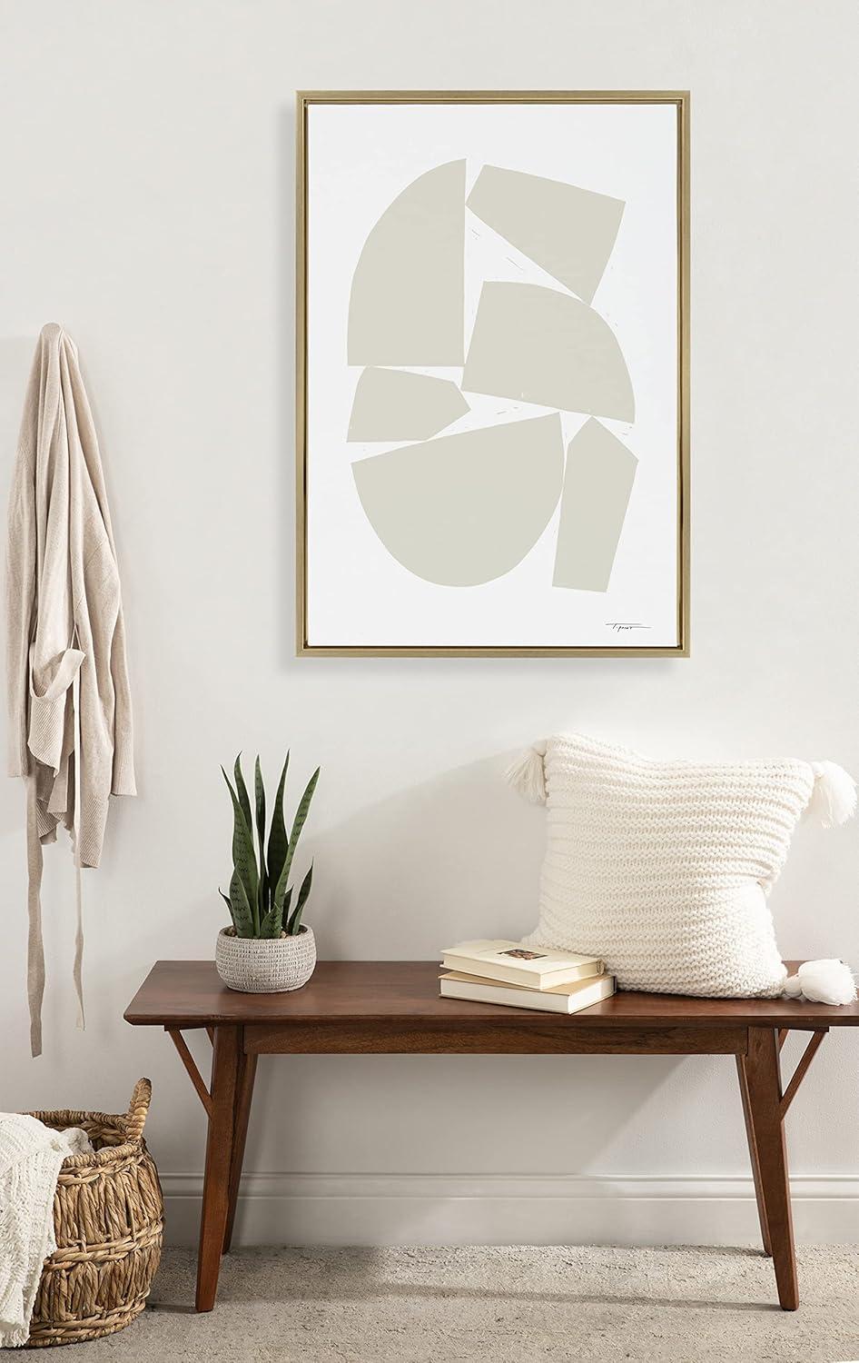Kate and Laurel Sylvie Constructed I Neutral Framed Canvas by Statement Goods