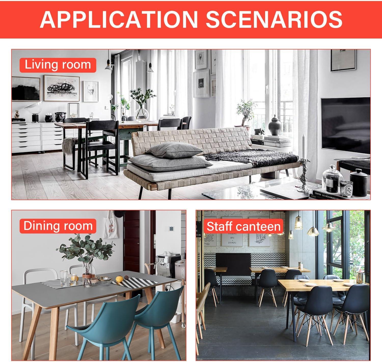 PayLessHere Dining Table Set Glass for Small Spaces Kitchen Table and Chairs for 4 Table with Chairs Home Furniture Rectangular Modern, White Glass