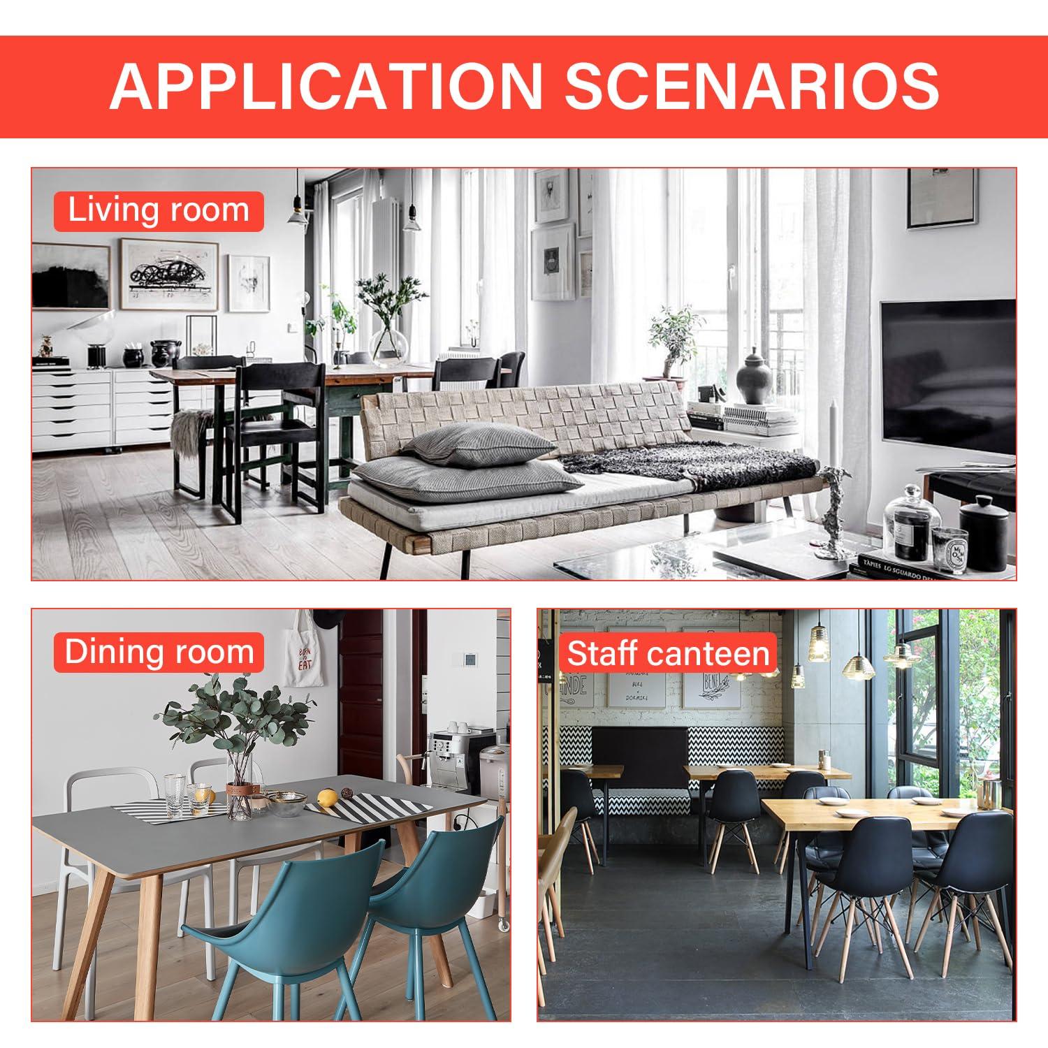 FDW Dining Table Set 5 Piece Dining Room Table Set with 4 Leather Chairs (White Glass)