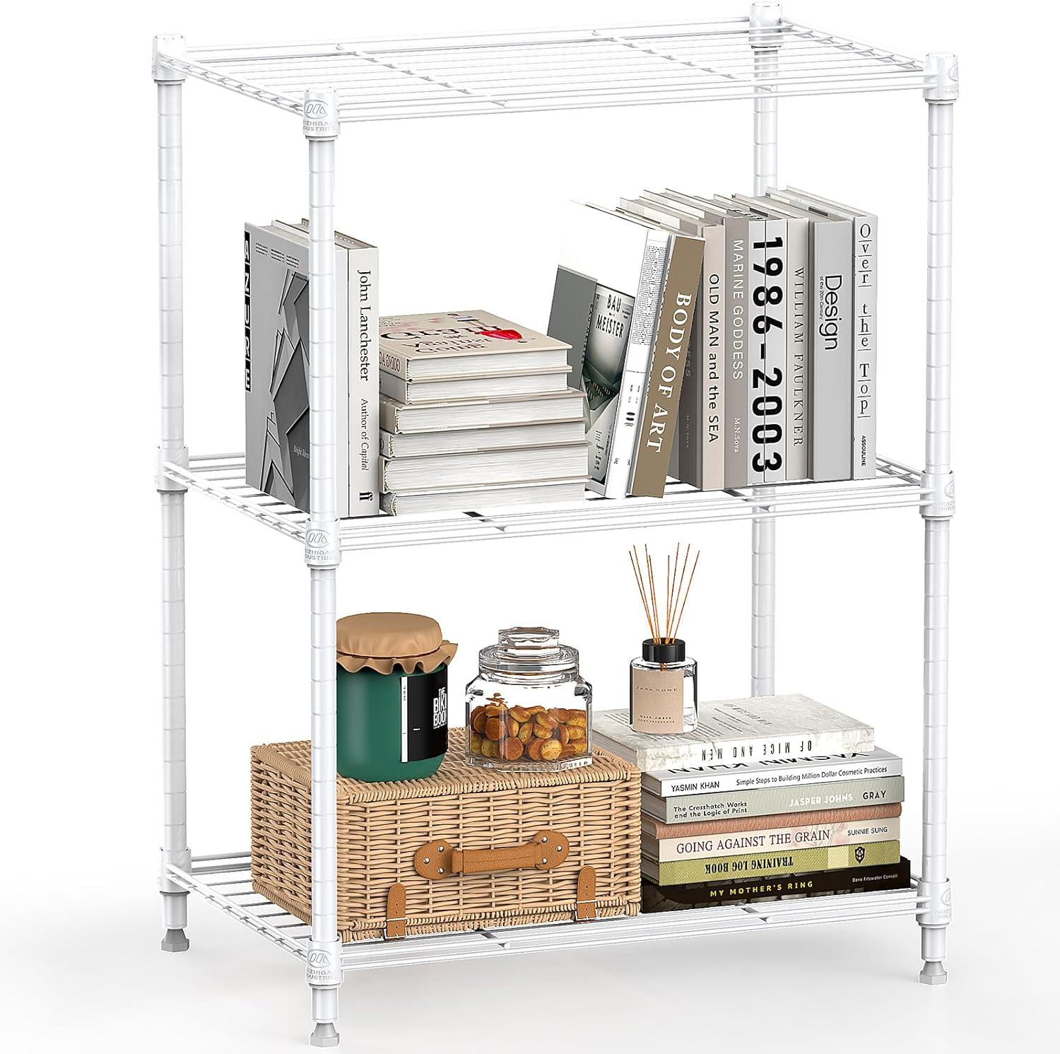 White Adjustable 5-Tier Steel Wire Utility Shelving Unit