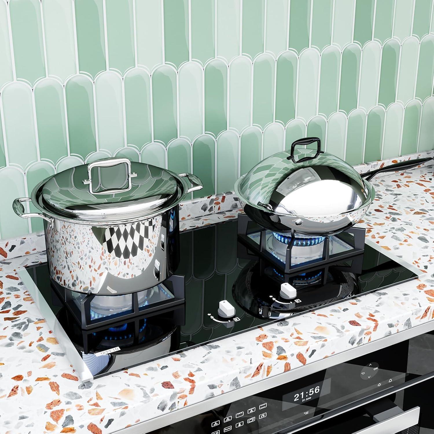 Green 3D Peel and Stick PVC Wall Panels for Kitchen and Bathroom