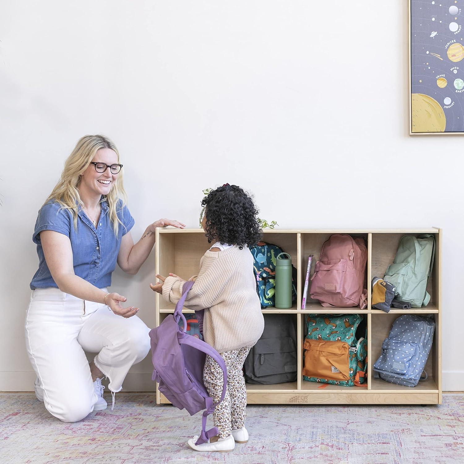 ECR4Kids ECR4Kids 8-Compartment Mobile Backpack Storage Cabinet, Classroom Furniture