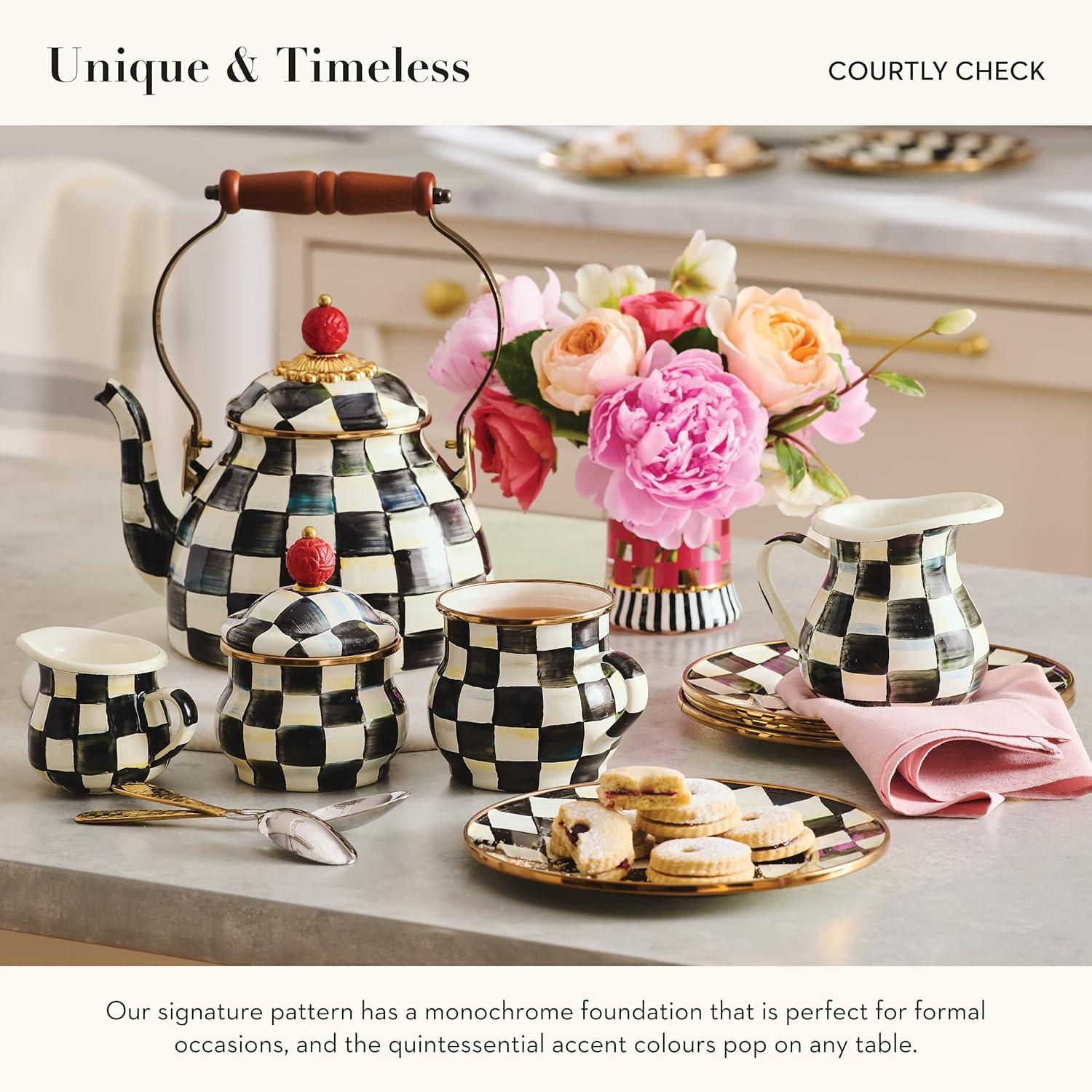 Mocha Check 3 Quart Tea Kettle