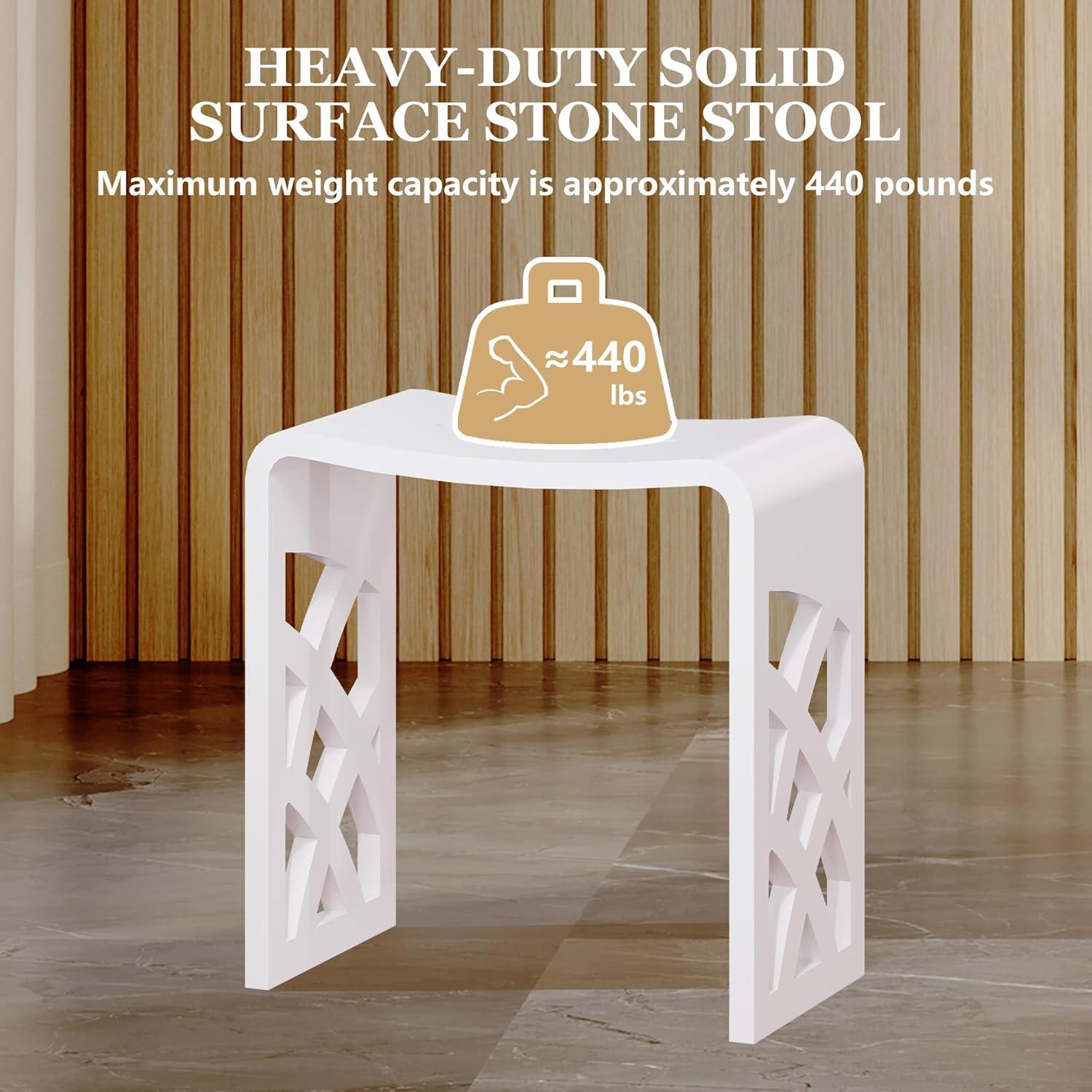 Casainc Riverside Freestanding Solid Surface Bathroom Shower Stool