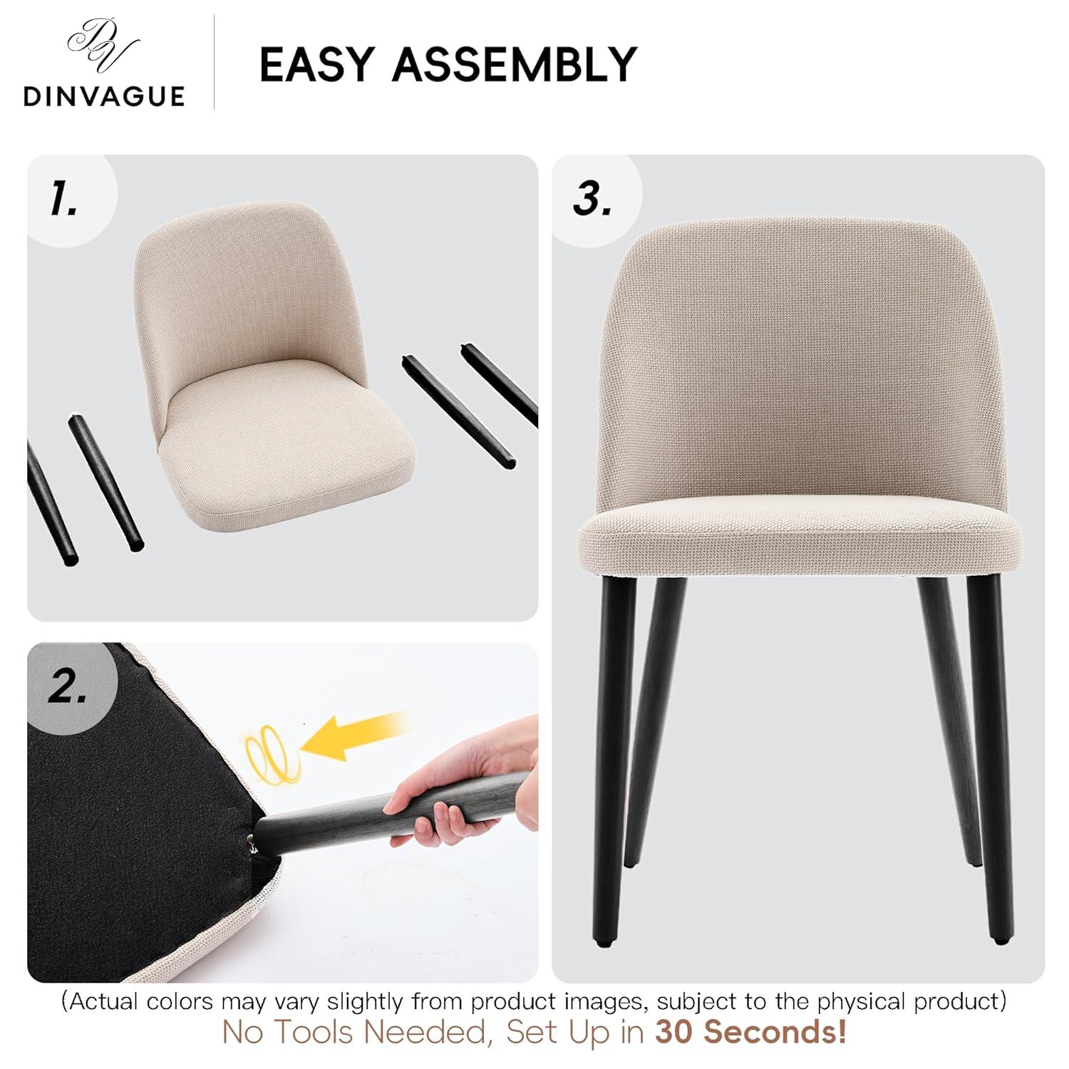 Dining Chairs Set of 2,Fabric Upholstered and Solid Wood Legs,Modern Room Dining Chairs,Thick Cushions Seat,Easy Assembly for Dining Room Living Room Bedroom Kitchen(Green)