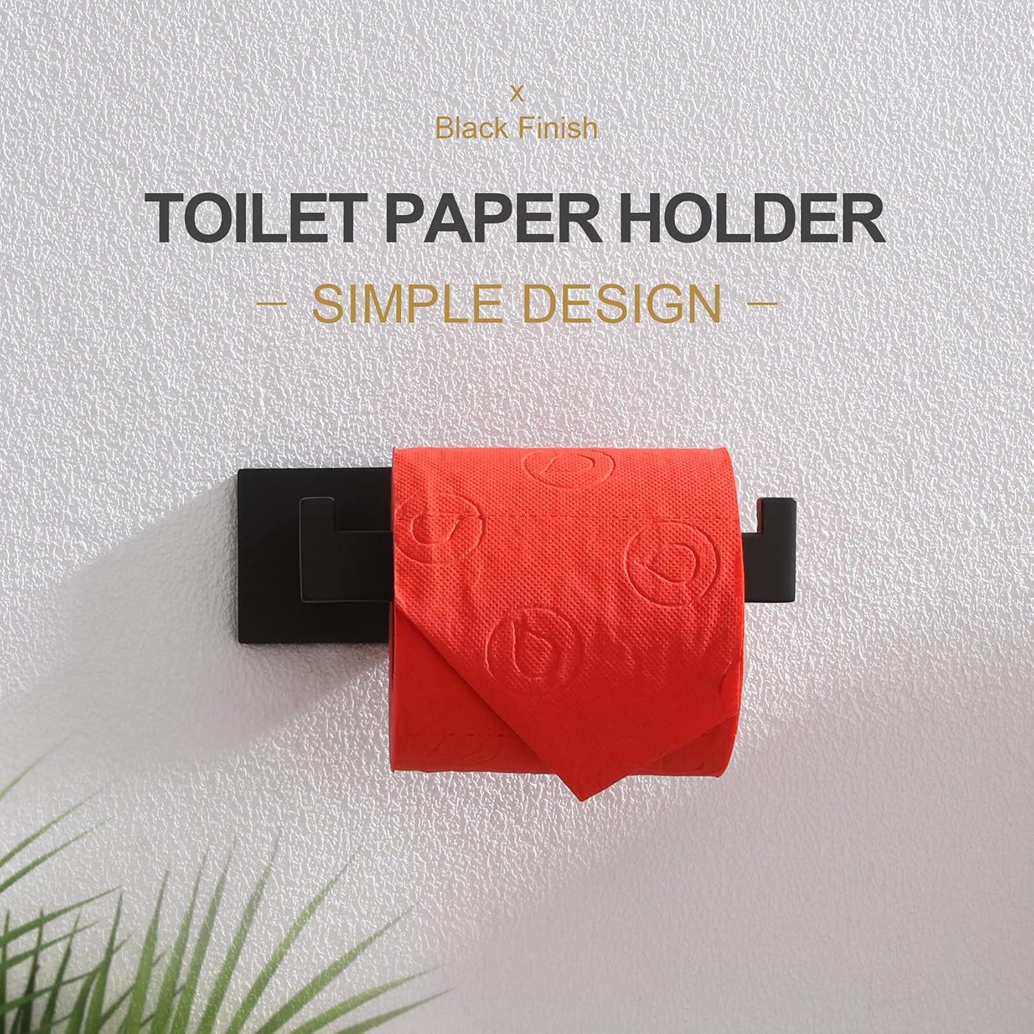 KOKOSIRI Black Toilet Paper Holders Bathroom Toilet Paper Roll Holder SUS304 Stainless Steel Contemporary Wall Mounted Matte Black B2003BK