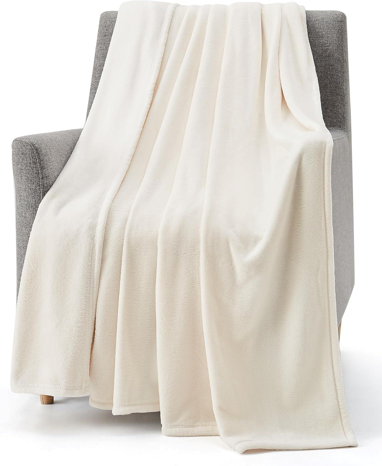 King Ivory Ultra Soft Microfiber Fleece Blanket