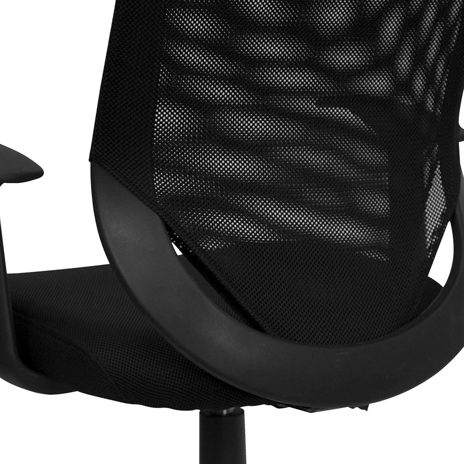 Ergonomic Mesh Mid-Back Swivel Task and Office Chair with T-Arms, Black