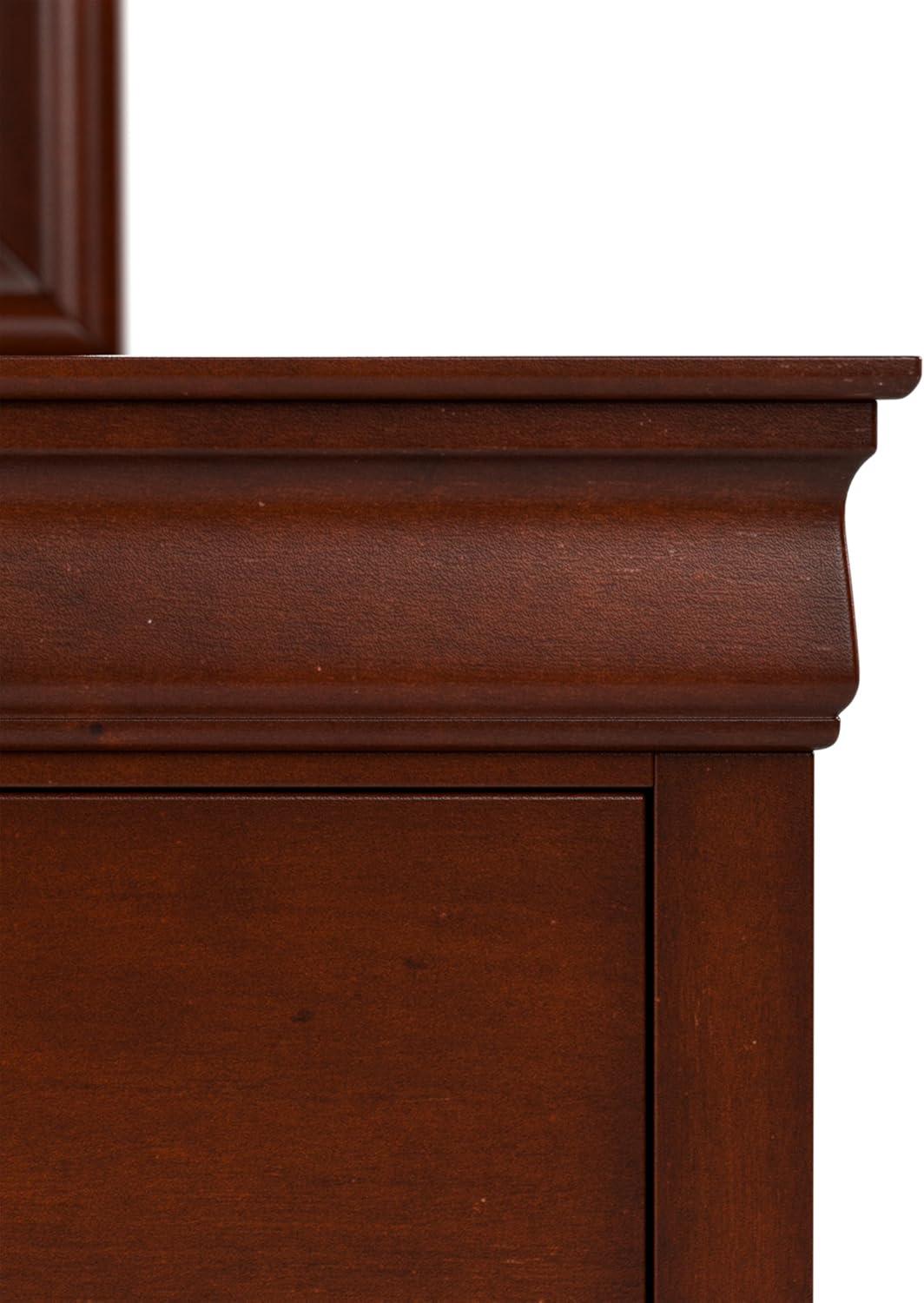 Furniture of America Toni Wood 6-Drawer Dresser with Mirror in Cherry