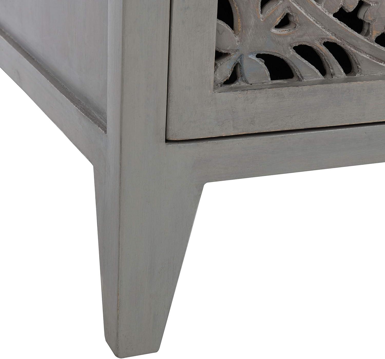 Thea 1 Door Carved Nightstand  - Safavieh