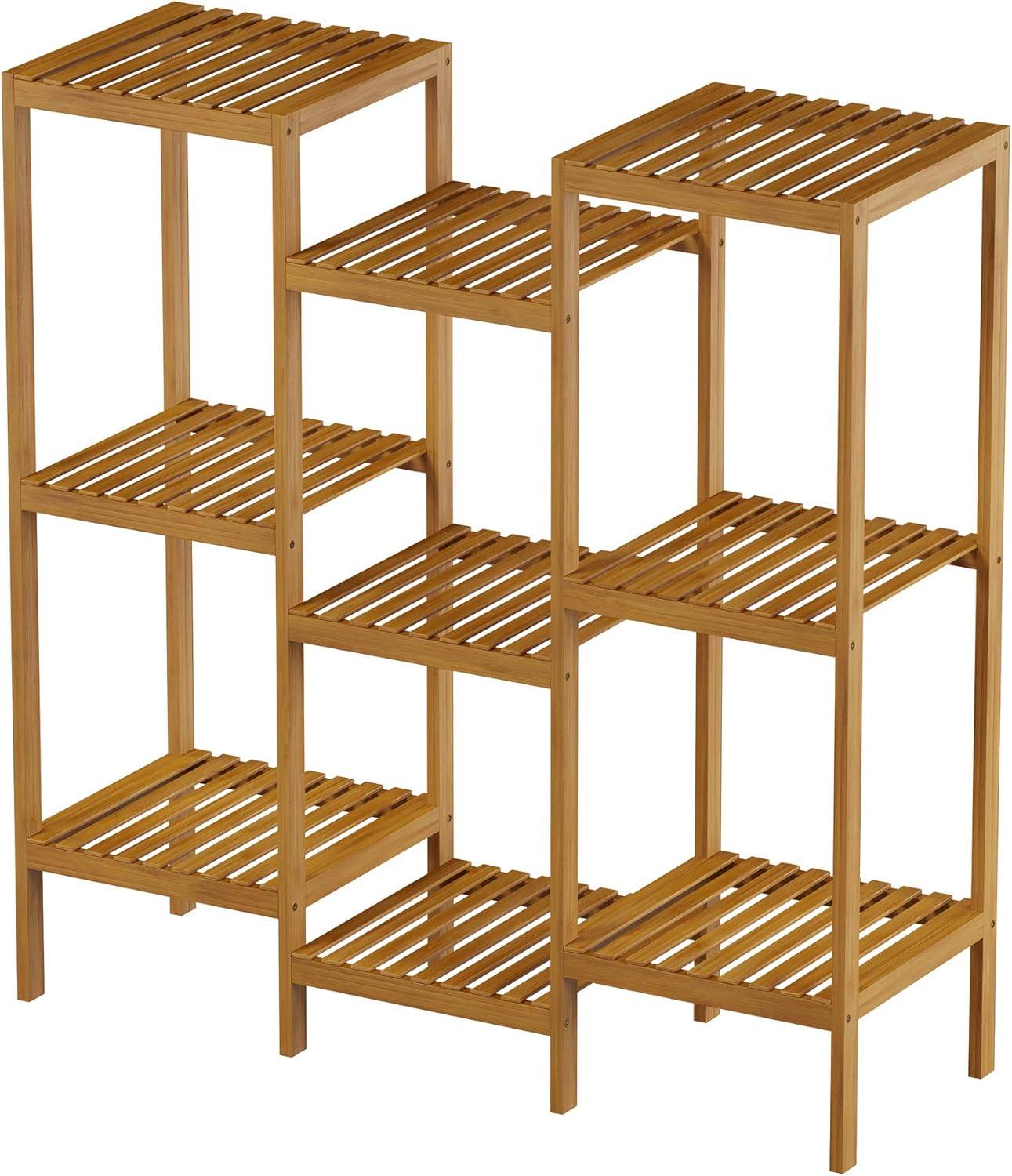 Natural Bamboo 9-Tier Freestanding Plant Stand