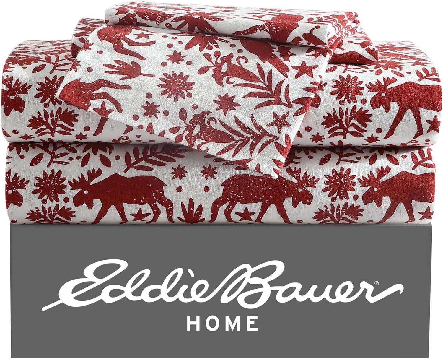 Eddie Bauer Arcadia Red Twin Sheet Set