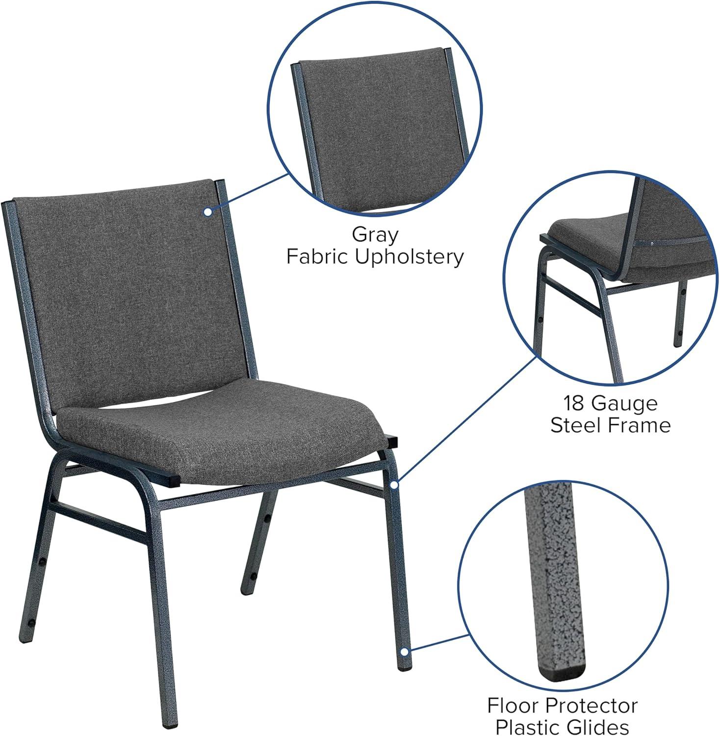 Flash Furniture HERCULES Series Heavy Duty Gray Fabric Stack Chair