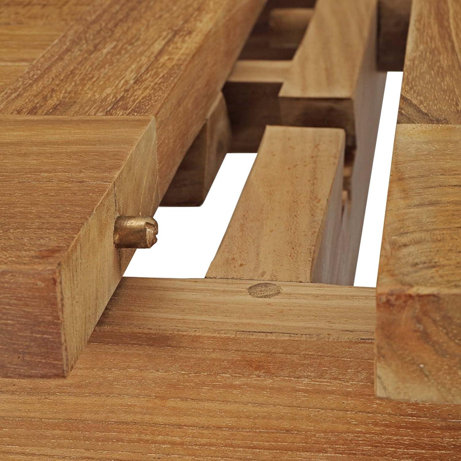 Marina Natural Teak Wood Extendable Outdoor Dining Table