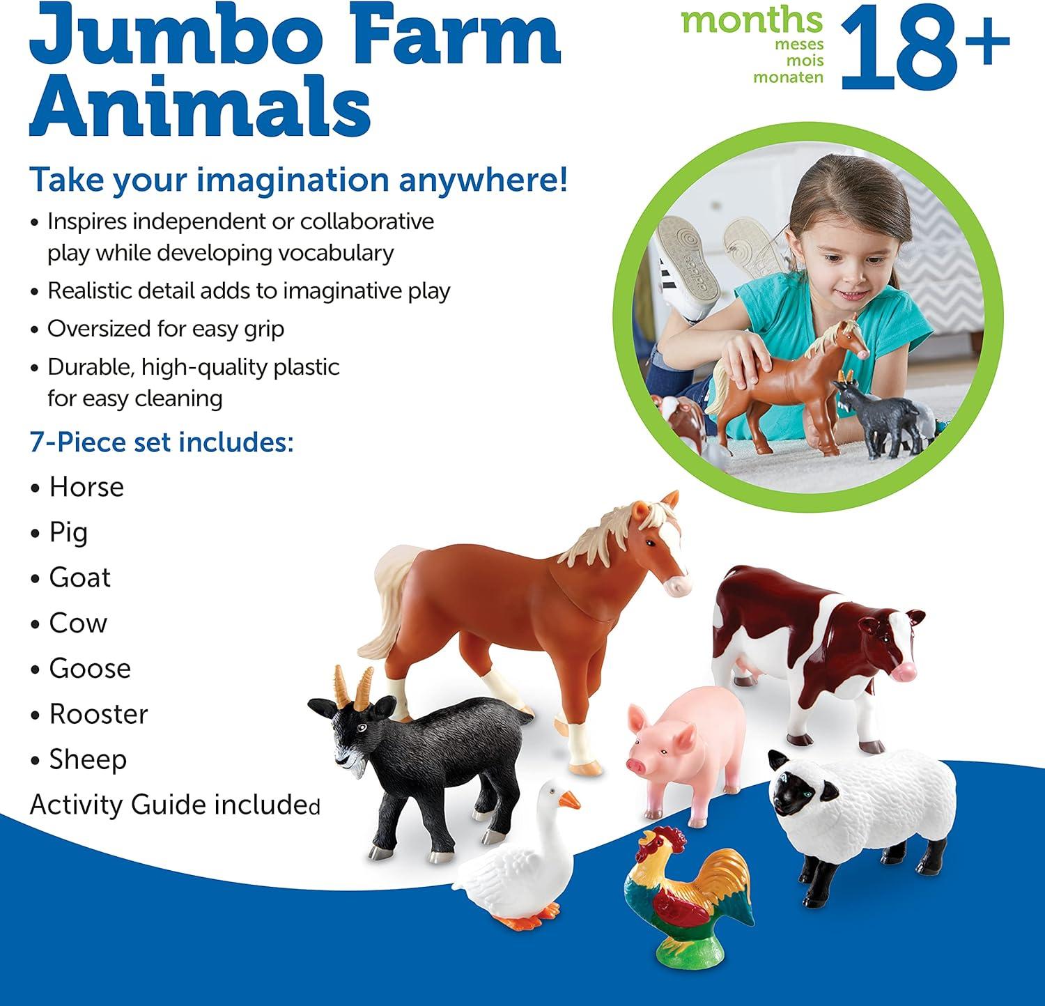 Learning Resources Learning Resources Jumbo Farm Animals, Set Of 7