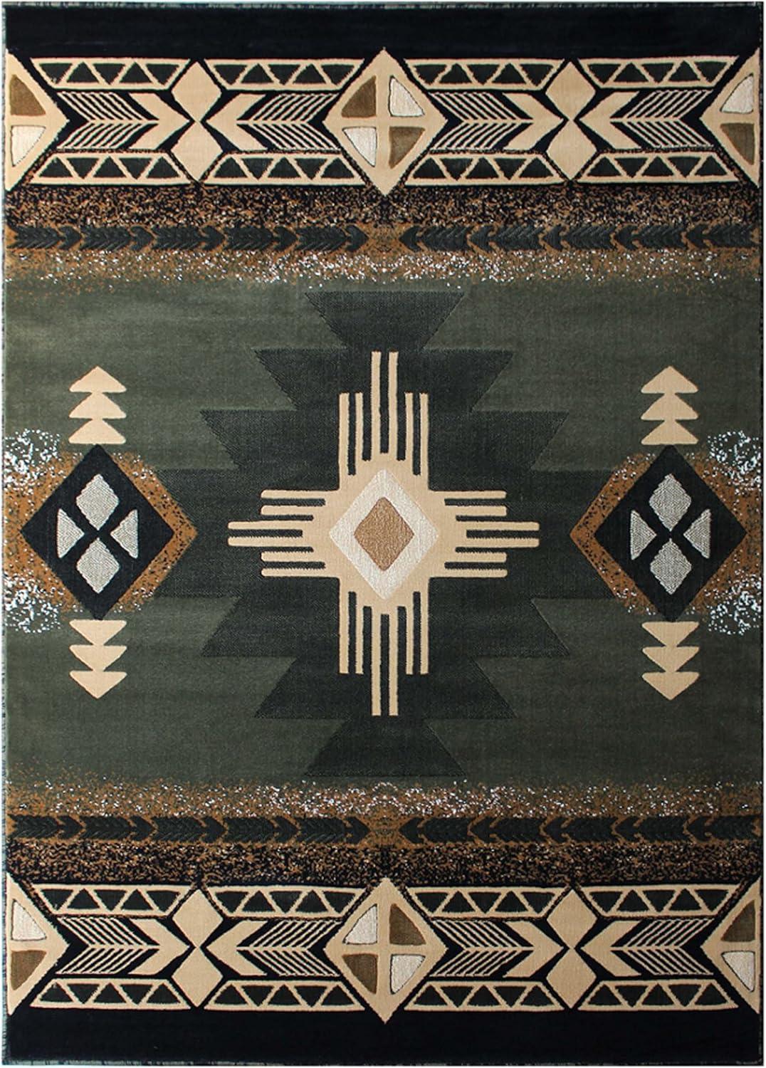 Flash Furniture Mohave Rectangular Southwestern Beige, Sage Area Rug, 5' x 7'