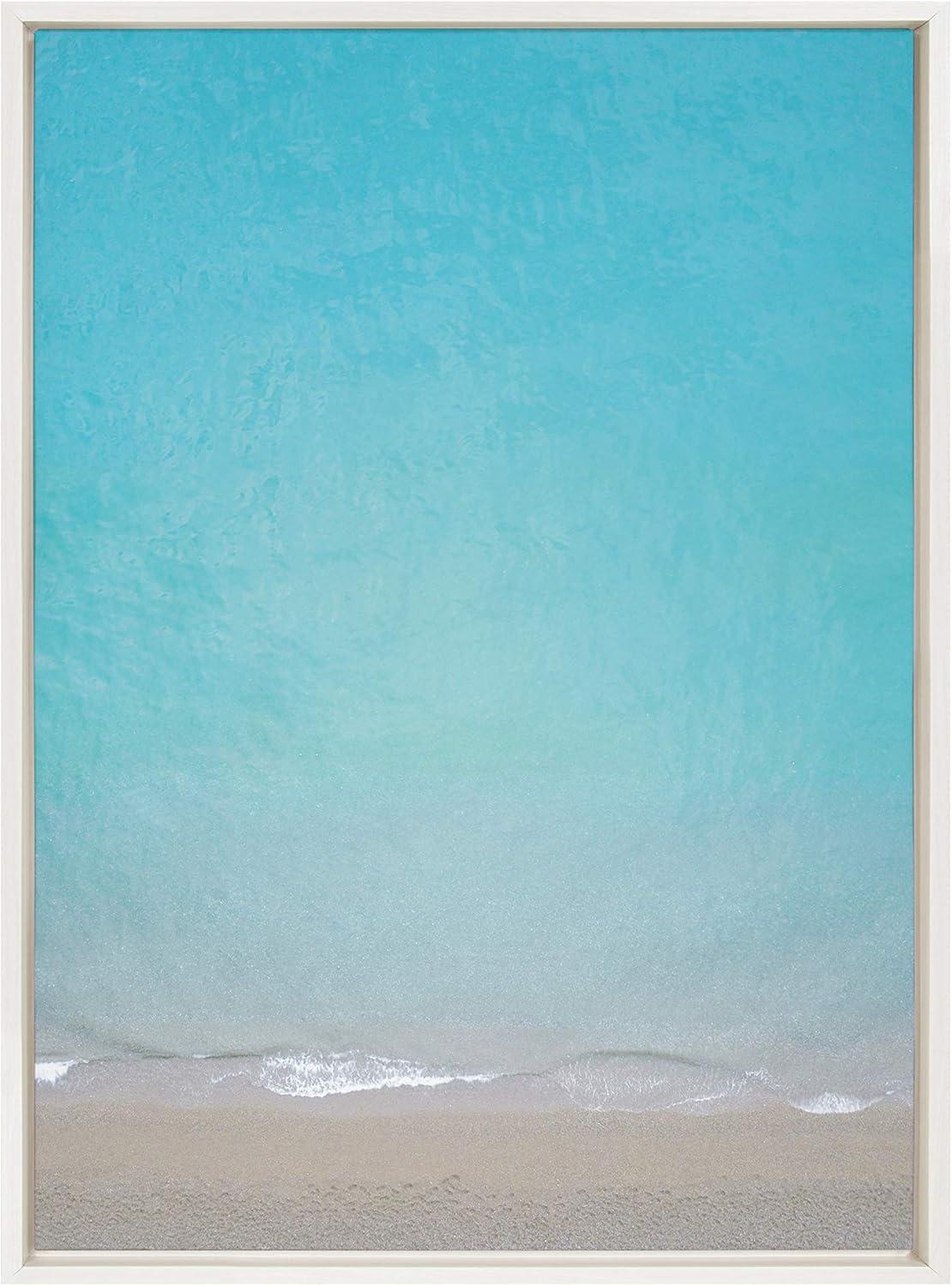 Kate & Laurel All Things Decor 23" x 33" Sylvie Postiano 7 Framed Canvas by Rachel Dowd White: Modern Vertical Wall Art, Ocean Subject