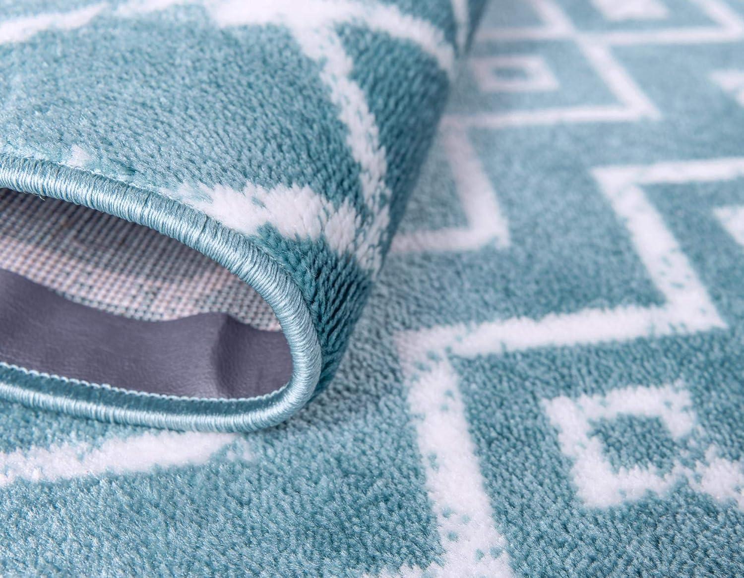 Unique Loom 6' 1 x 9' 0 Rectangle Moroccan Trellis Turquoise Area Rug