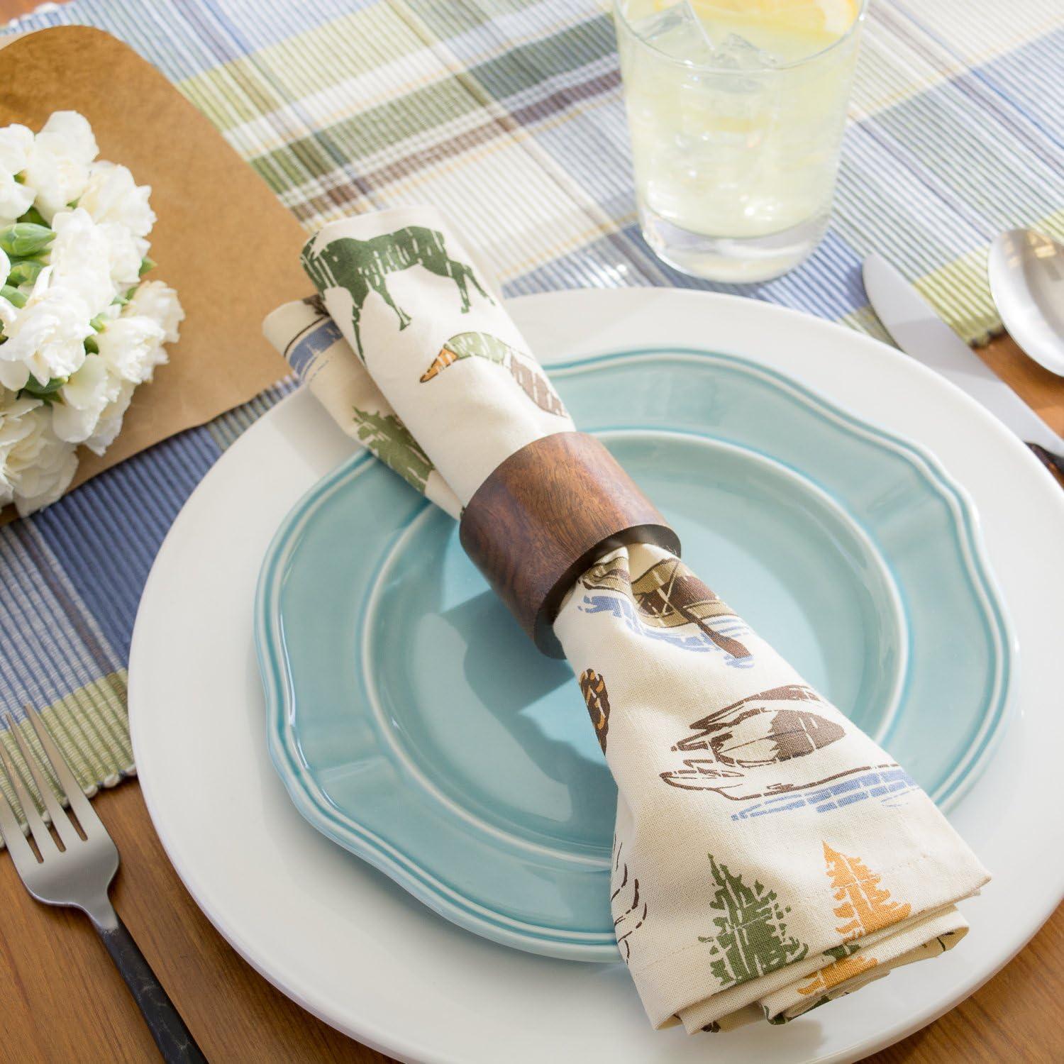 Wood Band Napkin Ring Set of 6