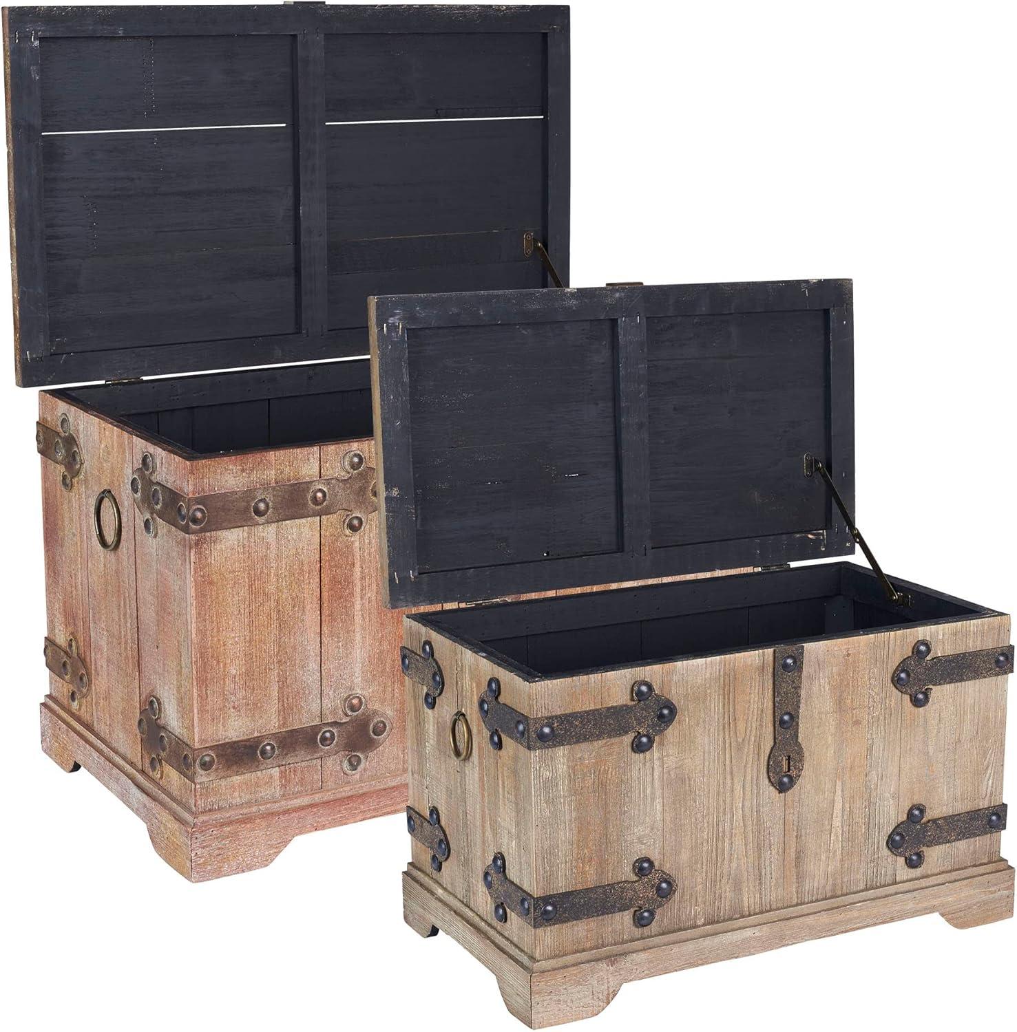 Household Essentials 2 Piece Wood Accent Trunk