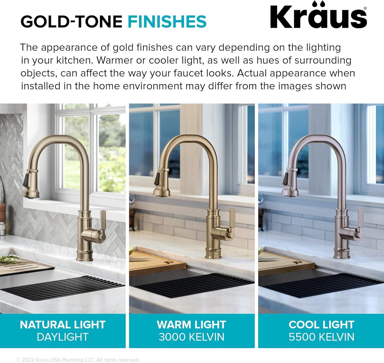 Allyn Transitional Industrial Pull-Down Single Handle Kitchen Faucet