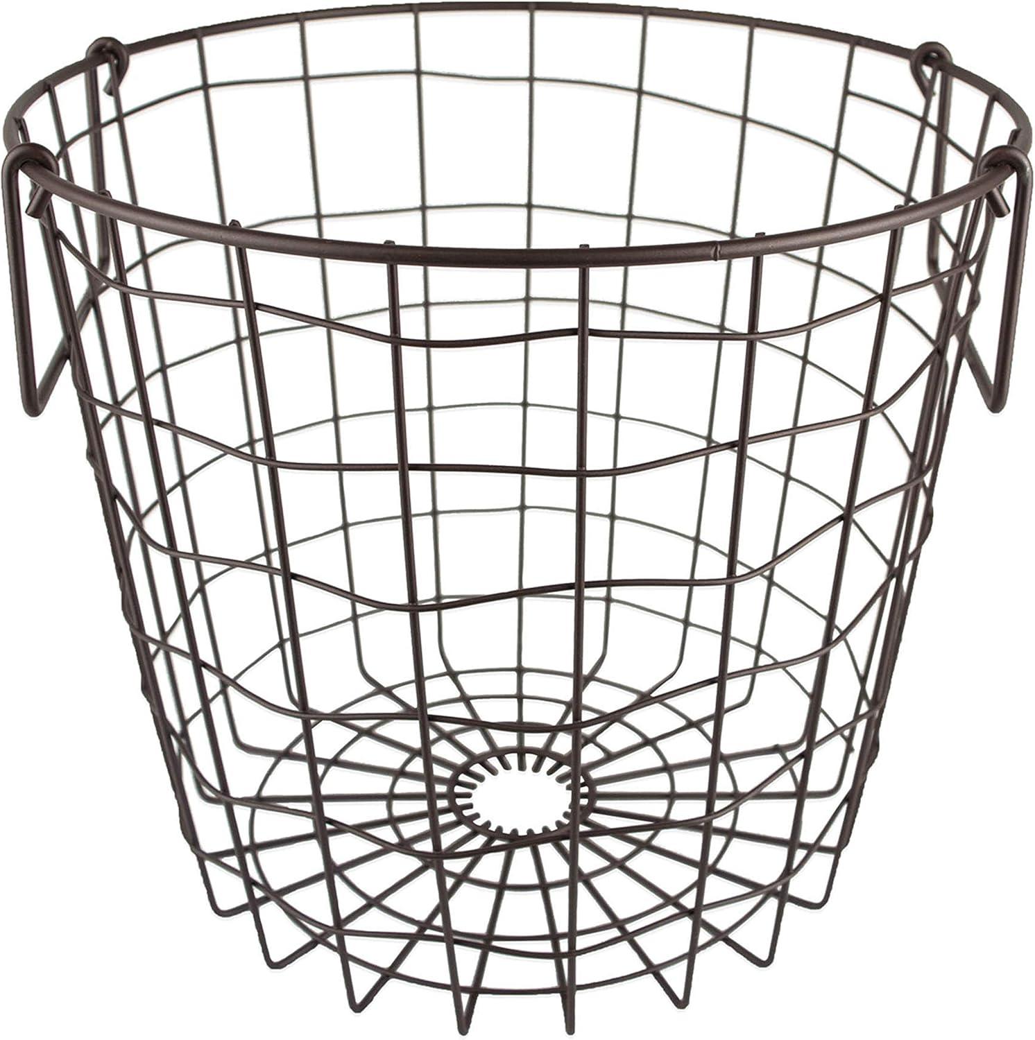 DII Metal Wire Mesh Stackable Utility Storage Bin, Small Round, 12x12x10", Bronze